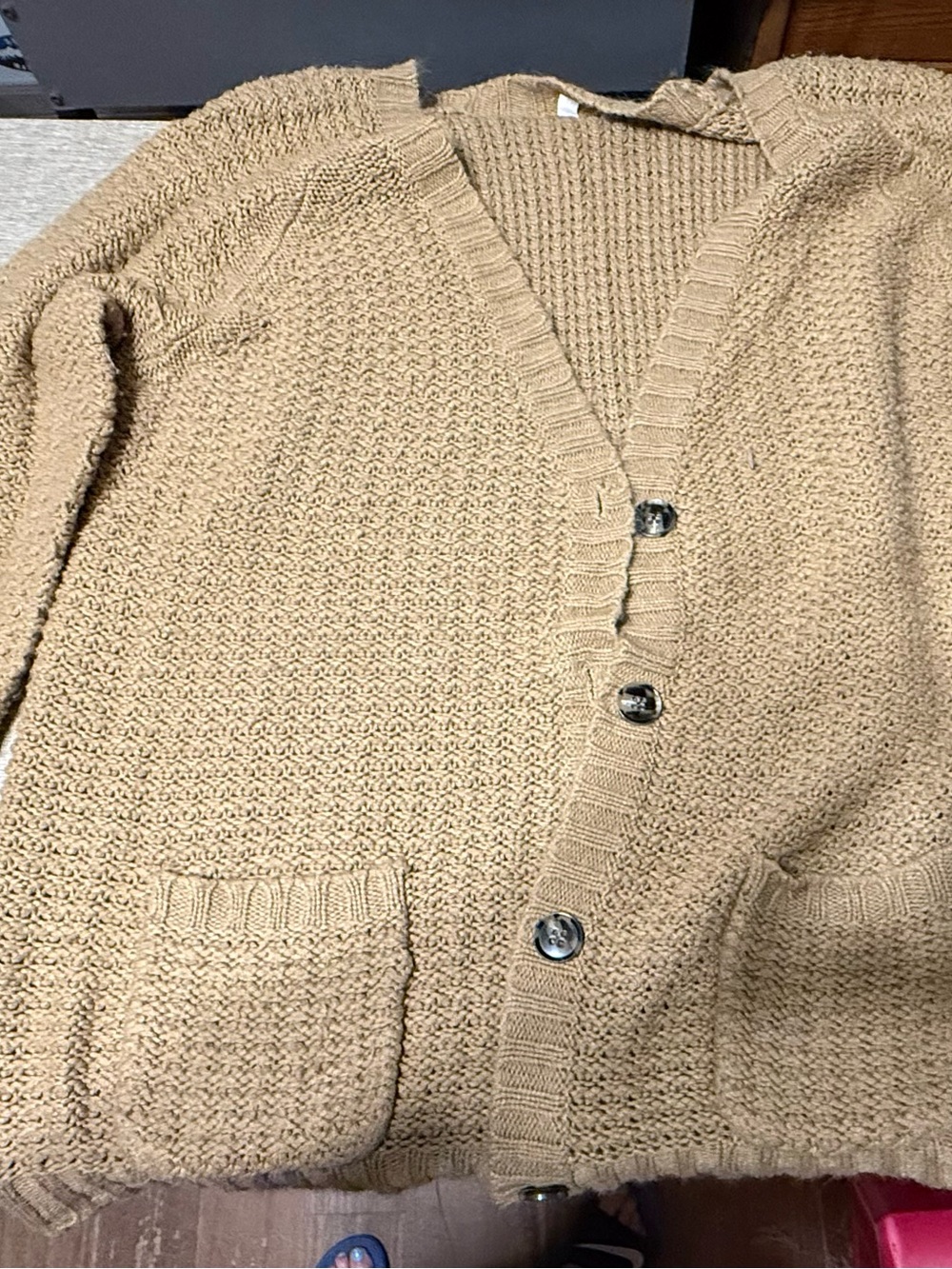 BONGO Tan Knit Button-Front Women's Cardigan